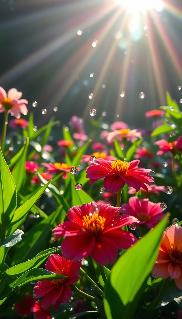 iPhone AI Spring Rain Garden Exquisite Background Royalty-Free Stock Photo